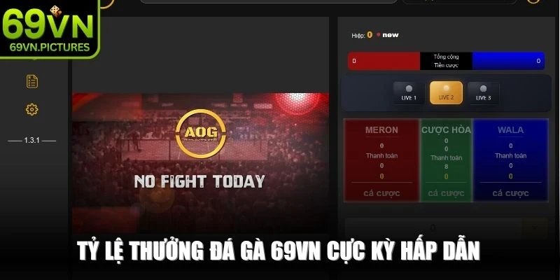 Tỷ lệ thưởng đá gà 69VN cực kỳ hấp dẫn dành cho người tham gia