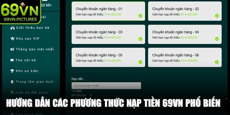 Hướng dẫn các phương thức nạp tiền 69VN phổ biến nhất hiện nay