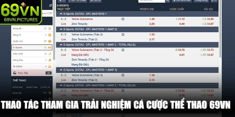 Thao tác tham gia trải nghiệm cá cược thể thao 69VN vô cùng nhanh chóng